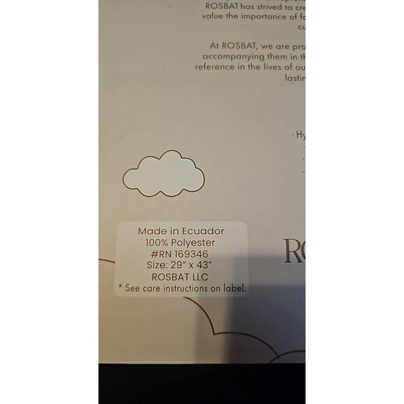 Rosbat Blue Baby Blanket 29x43 (3926) - Picture 2 of 2